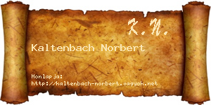 Kaltenbach Norbert névjegykártya