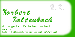 norbert kaltenbach business card